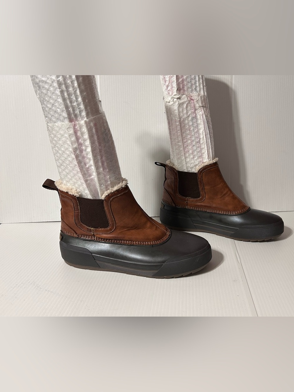 Easy Spirit Icicles pull on Chelsea winter snow boots leather women size 11 M